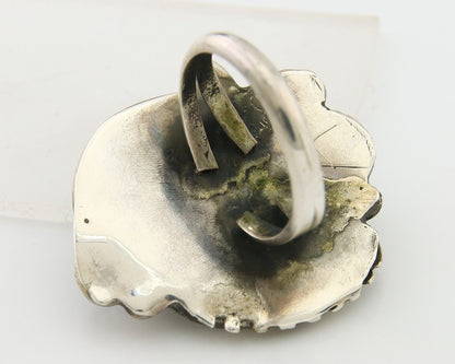 Navajo Ring 925 Sterling Blue Turquoise Native American Artist C.80's
