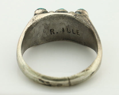 Zuni Ring .925 Silver Natural Sleeping Beauty Turquoise Signed R. LULE C.80's