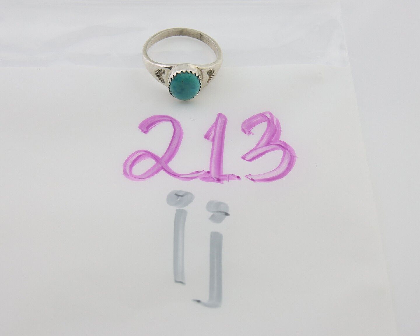 Navajo Ring 925 Silver Natural Blue Turquoise Native American Artist C.80's