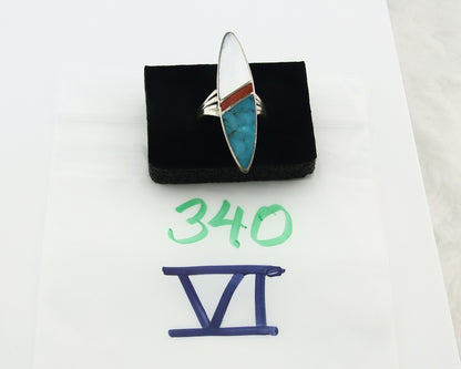 Vintage Navajo Ring 925 Sterling Silver Turquoise Handmade Size 8.5