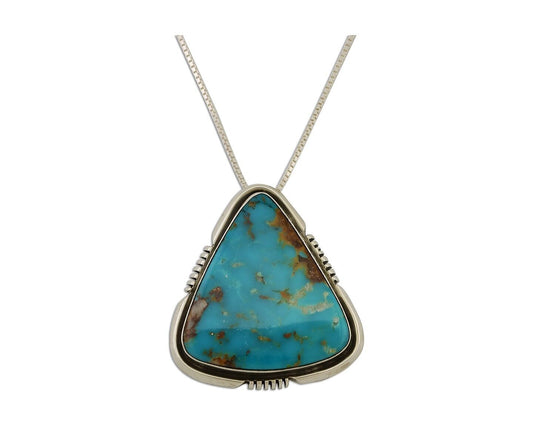 Navajo Pendant 925 Silver Kingman Turquoise Signed Doug Zachary C.90's