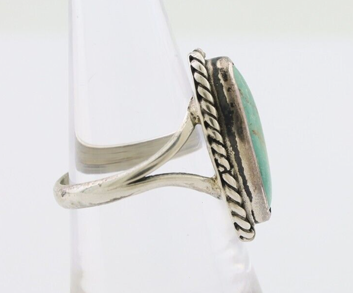 Navajo Handmade Ring 925 Silver Kingman Turquoise Size 7.0 C.80's