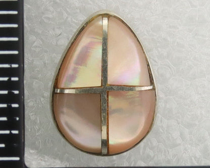 Navajo Earrings 925 Silver Pink Mussel Native American Artist C.80's