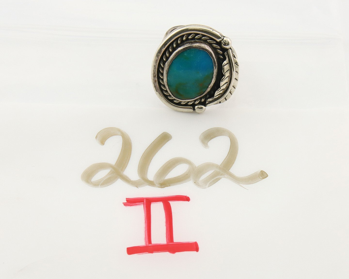 Mexican Handmade Ring 925 Sterling Natural Mined Turquoise C.80's Size 8.0