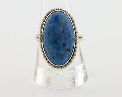 Navajo Handmade Ring 925 Silver Blue Denim Lapis Native American Artist C.80's