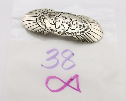 Women's Navajo Hair Clip Hand Stamped 925 Silver Artist Signed C Montoya C.80's