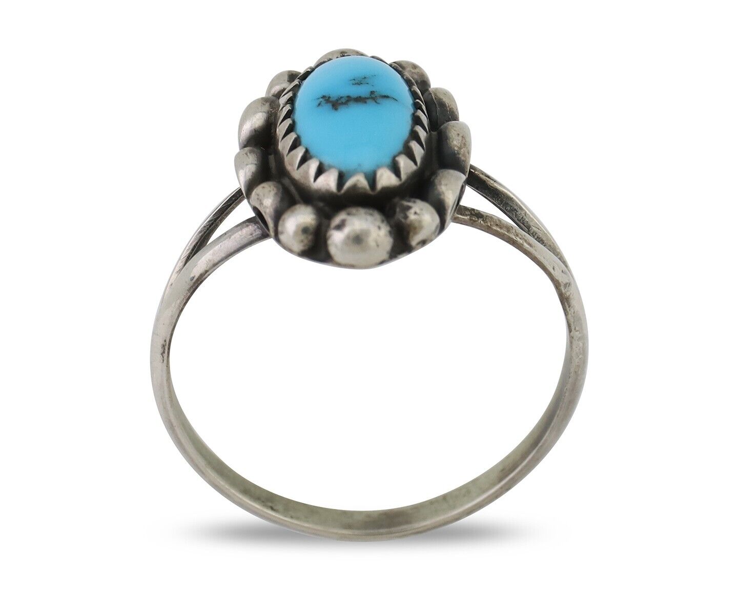 Navajo Handmade Ring 925 Silver Sleeping Beauty Turquoise Artist Signed SC C80s