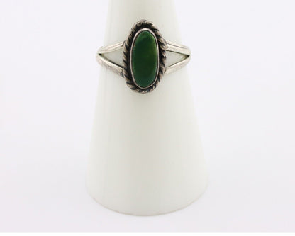 Navajo Ring 925 Silver Green Turquoise Native American Artist C.80's