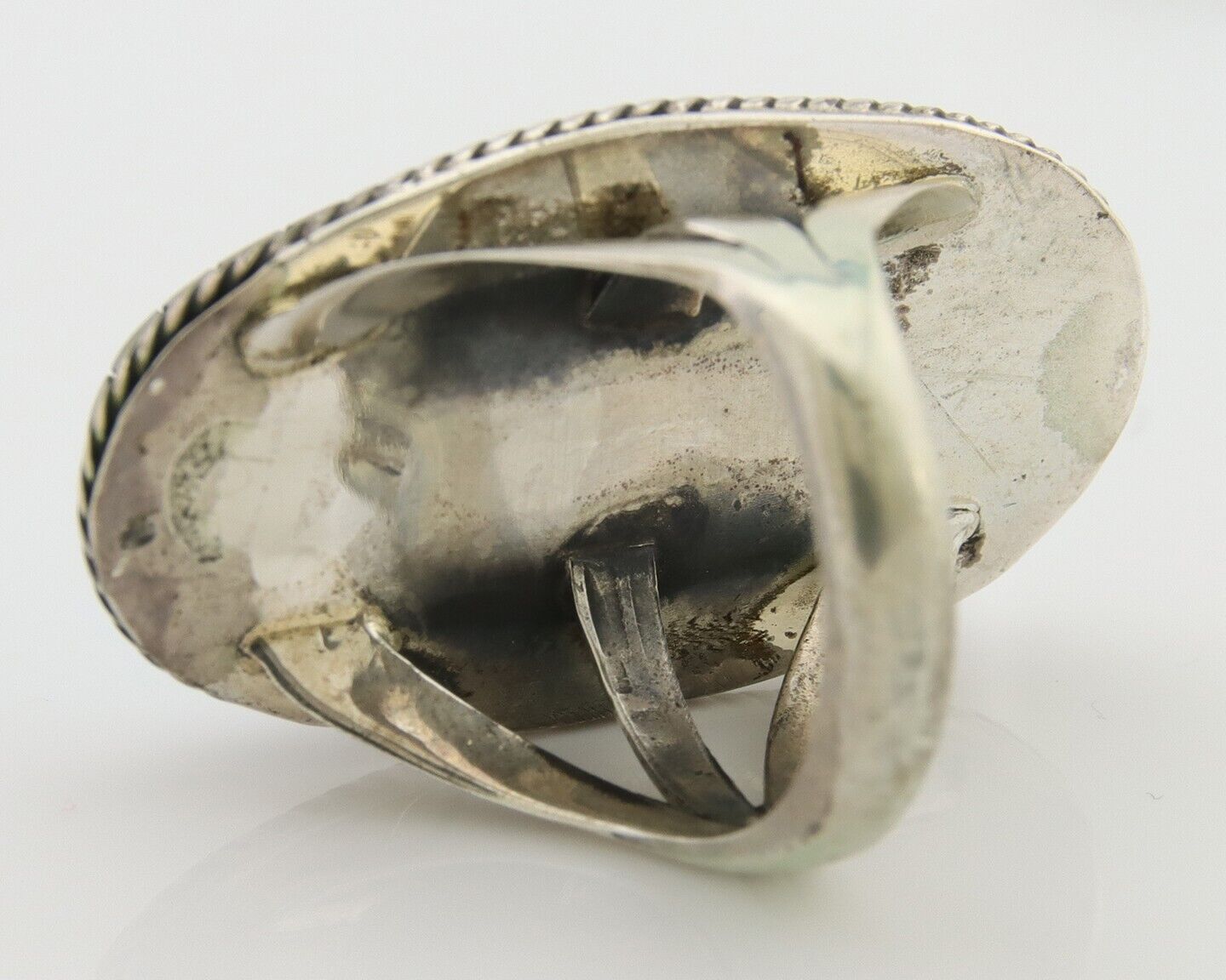 Navajo Ring 925 Silver Natural Blue Green Turquoise Fred Guerro C.80's