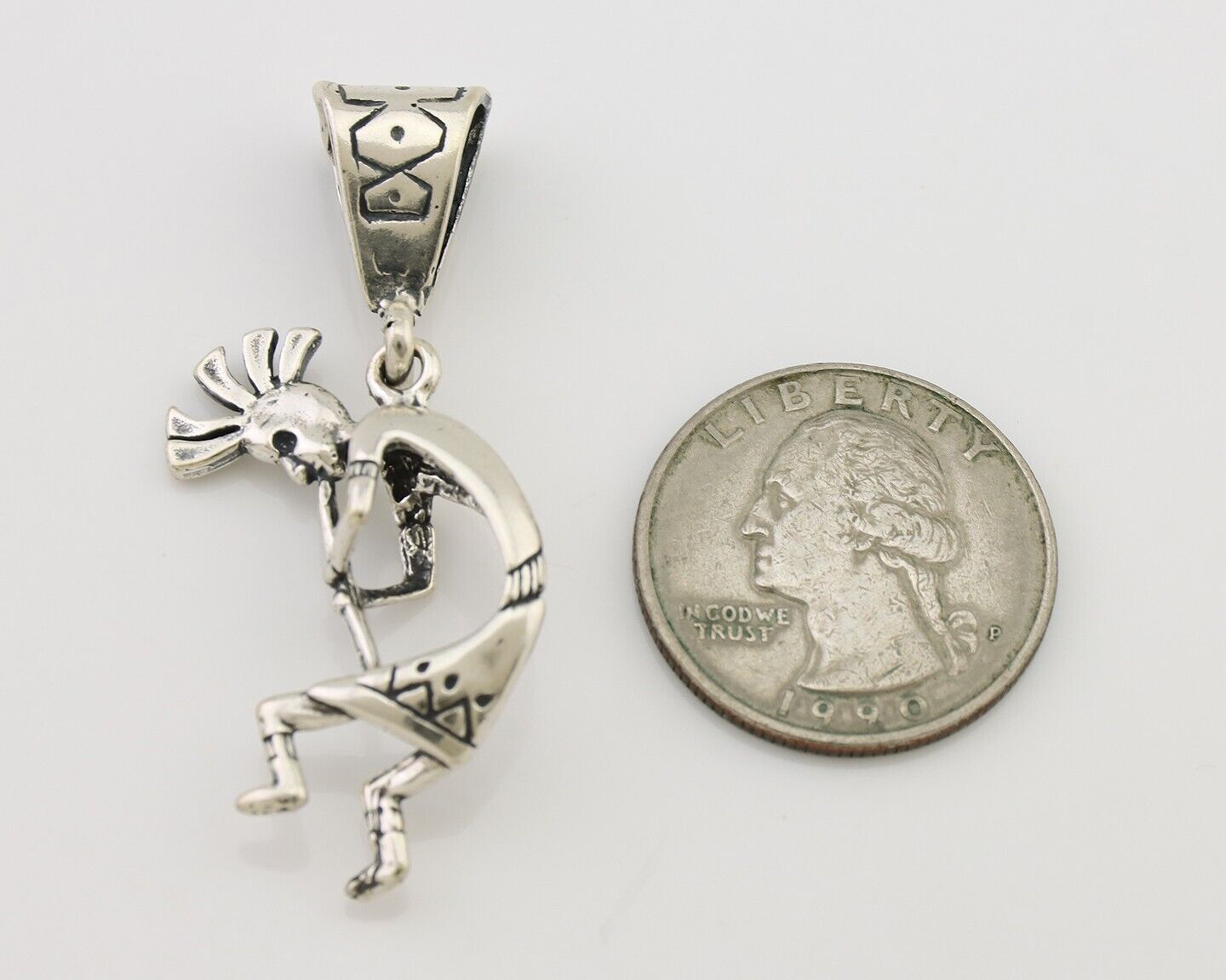 Navajo Kokopelli Pendant 925 Sterling Silver Native Artist Masha C.80's