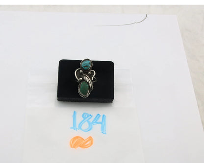 Navajo Angel Ring Sterling Silver Turquoise Vintage Artist Size 9.25