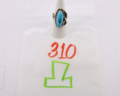 Navajo Ring 925 Silver Sleeping Beauty Turquoise Signed SC C.80's