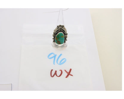 Navajo Ring 925 Sterling Natural Royston Turquoise Native Artist C.80's Size 7.0