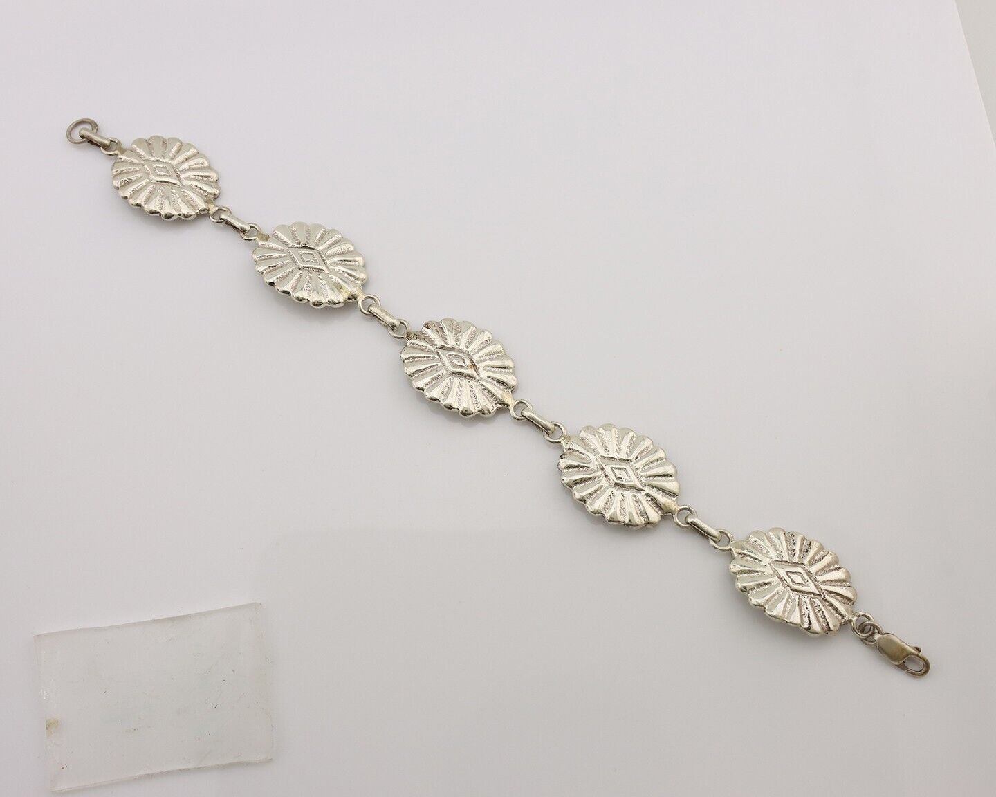 Navajo Sandcast Bracelet 925 Silver Artist Signed CM Handmade C.80's