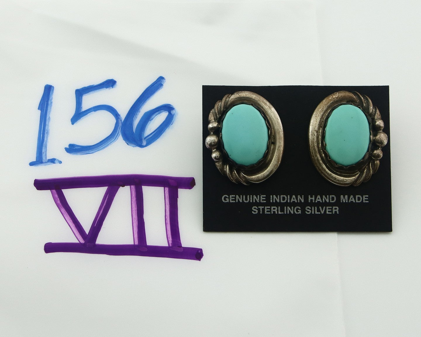 Navajo Earrings Sterling Silver Turquoise Vintage Dangle Handmade