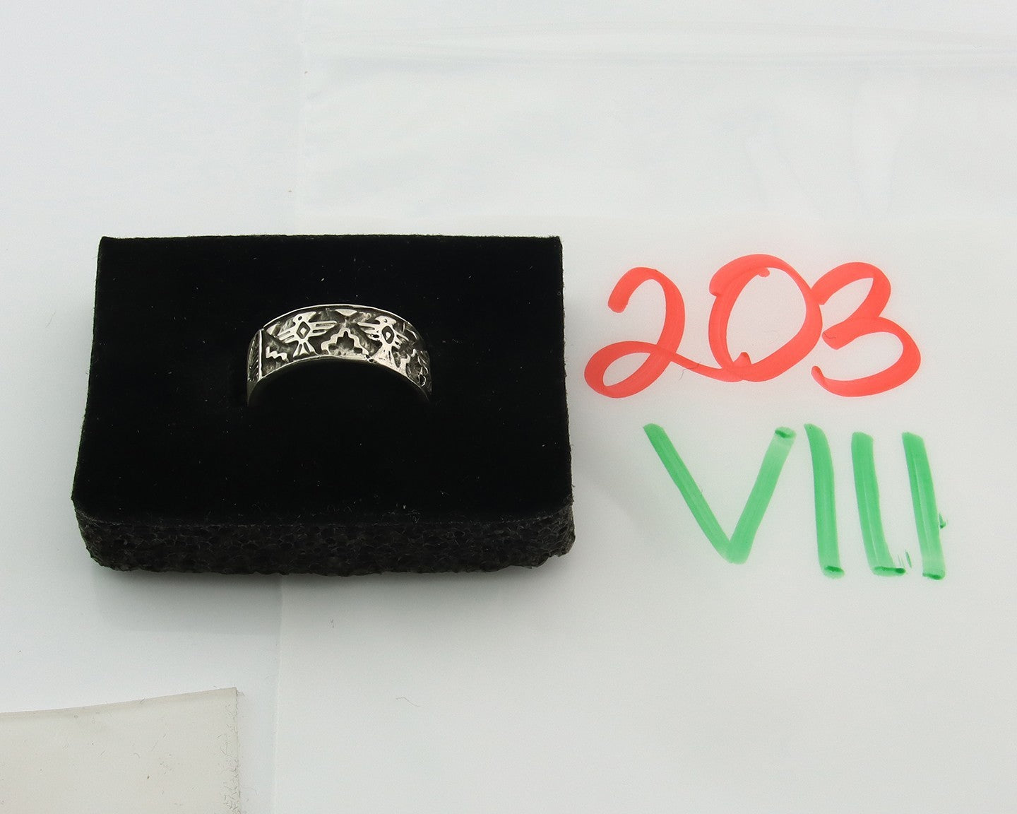 Navajo Band Ring Sterling Silver Vintage Authentic Signed BSM Size 7.0