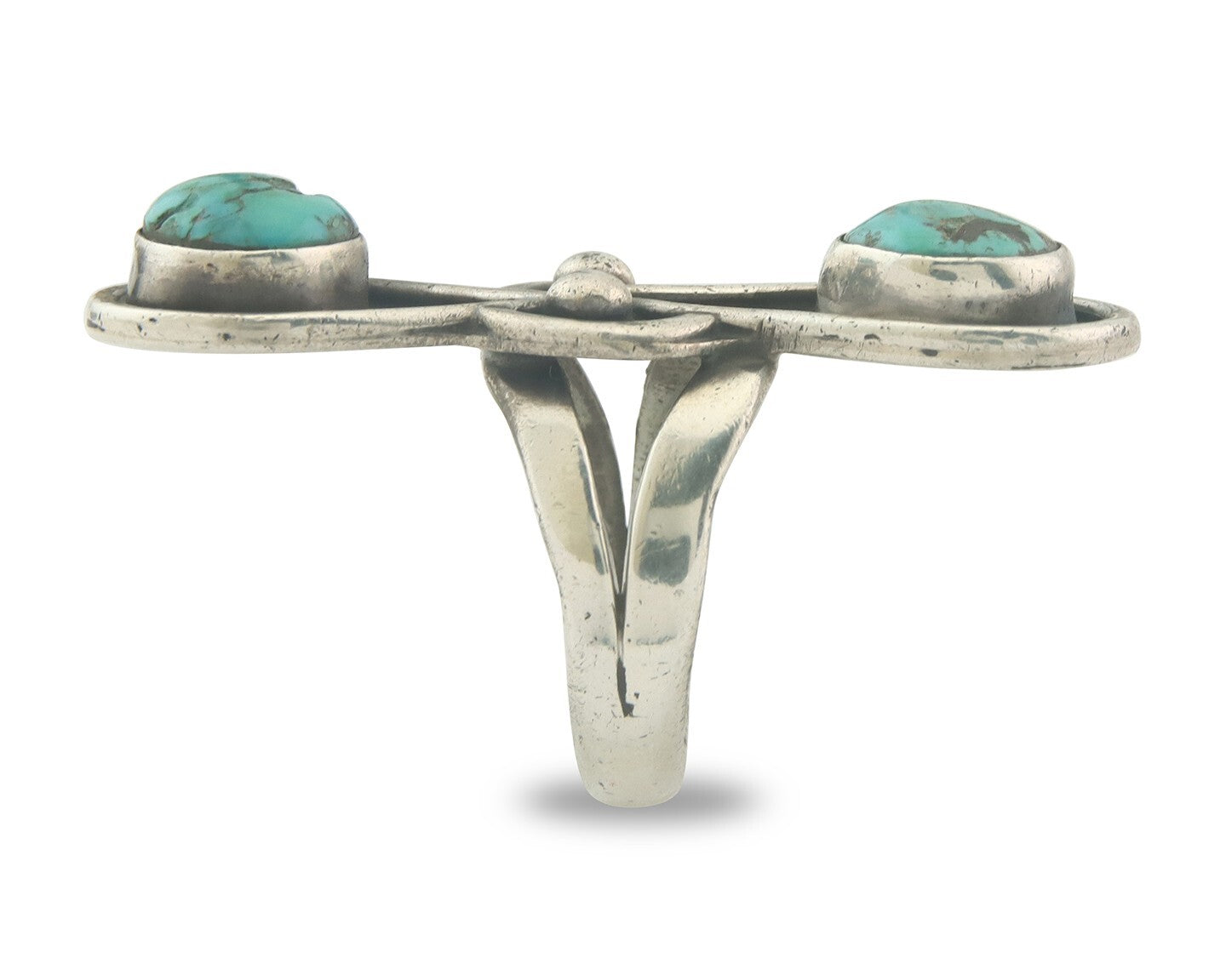 Vintage Navajo Ring 925 Sterling Authentic Traditional Turquoise Size 6.5