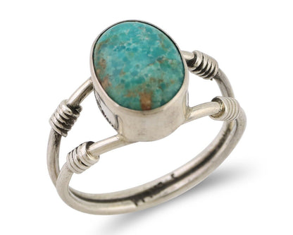 Navajo Ring 925 Silver Natural Blue Turquoise Native American Artist C.80's