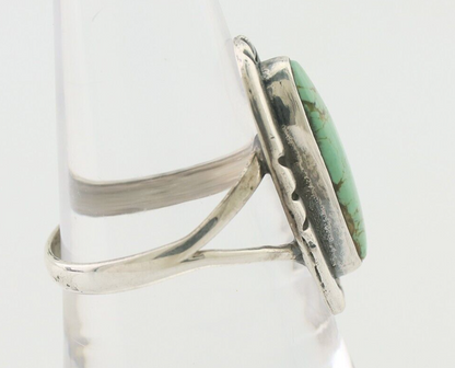 Navajo Ring 925 Silver Natural Turquoise Native American Artist Signed C.80's