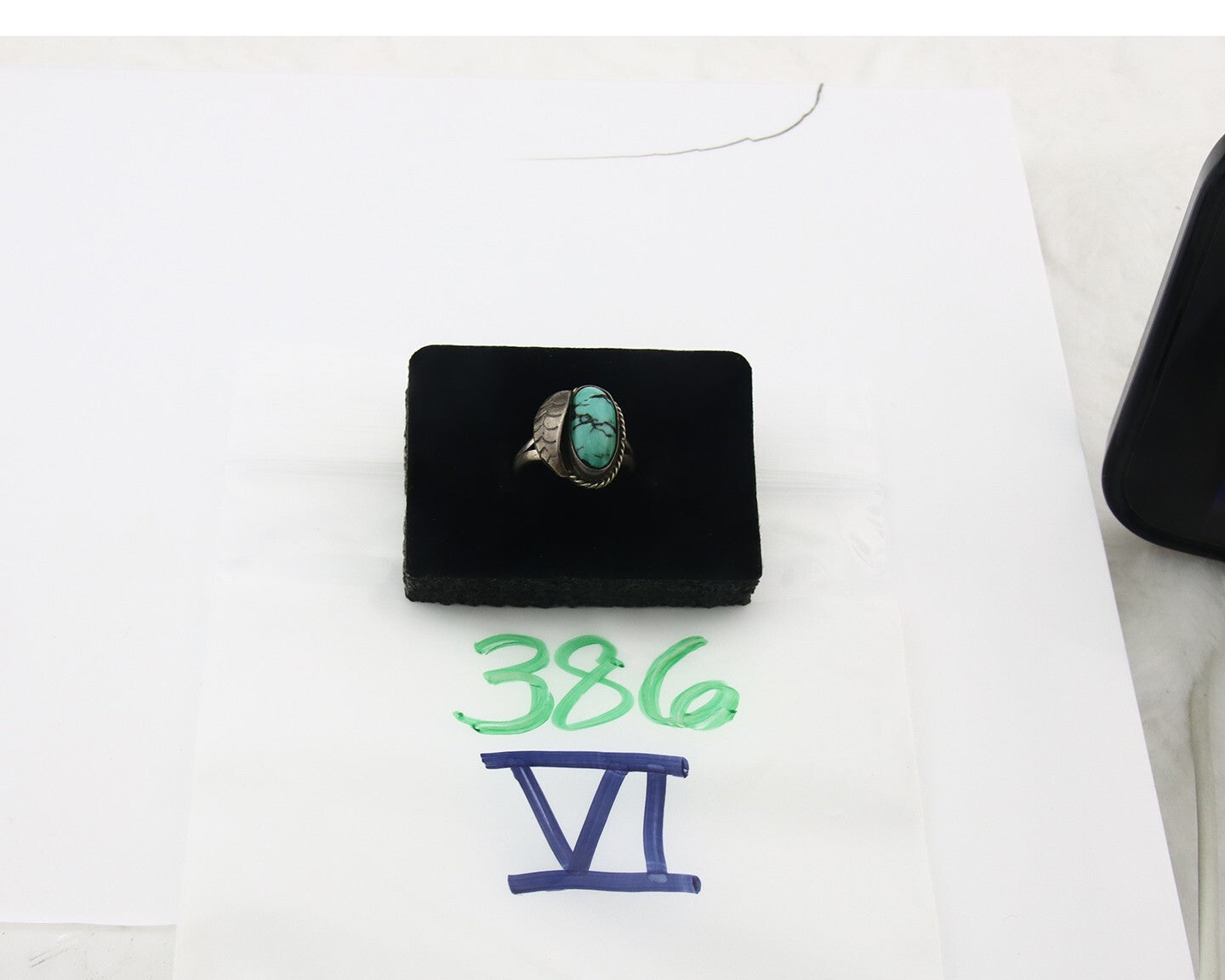 Vintage Navajo Ring 925 Sterling Silver Turquoise Handmade Size 5.5