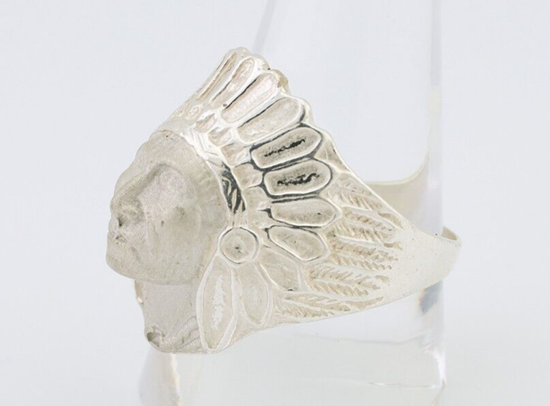 Indian Chief Ring 925 Sterling Silver SOLID CAST 925 STERLING SILVER Size 11.75