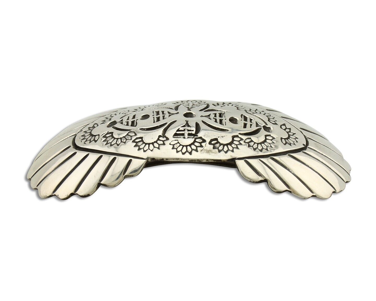 Women's Navajo Hair Clip Hand Stamped 925 Silver Native American Artist C.80's