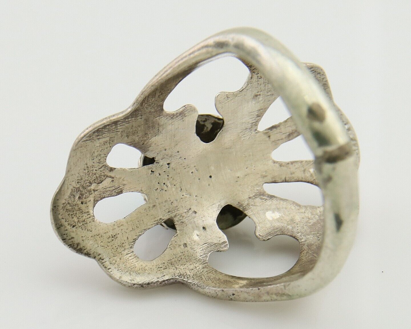 Navajo Sand Cast Ring 925 Silver Sleeping Beauty Turquoise Artist C.80's