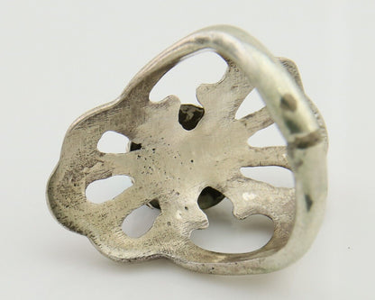 Navajo Sand Cast Ring 925 Silver Sleeping Beauty Turquoise Artist C.80's