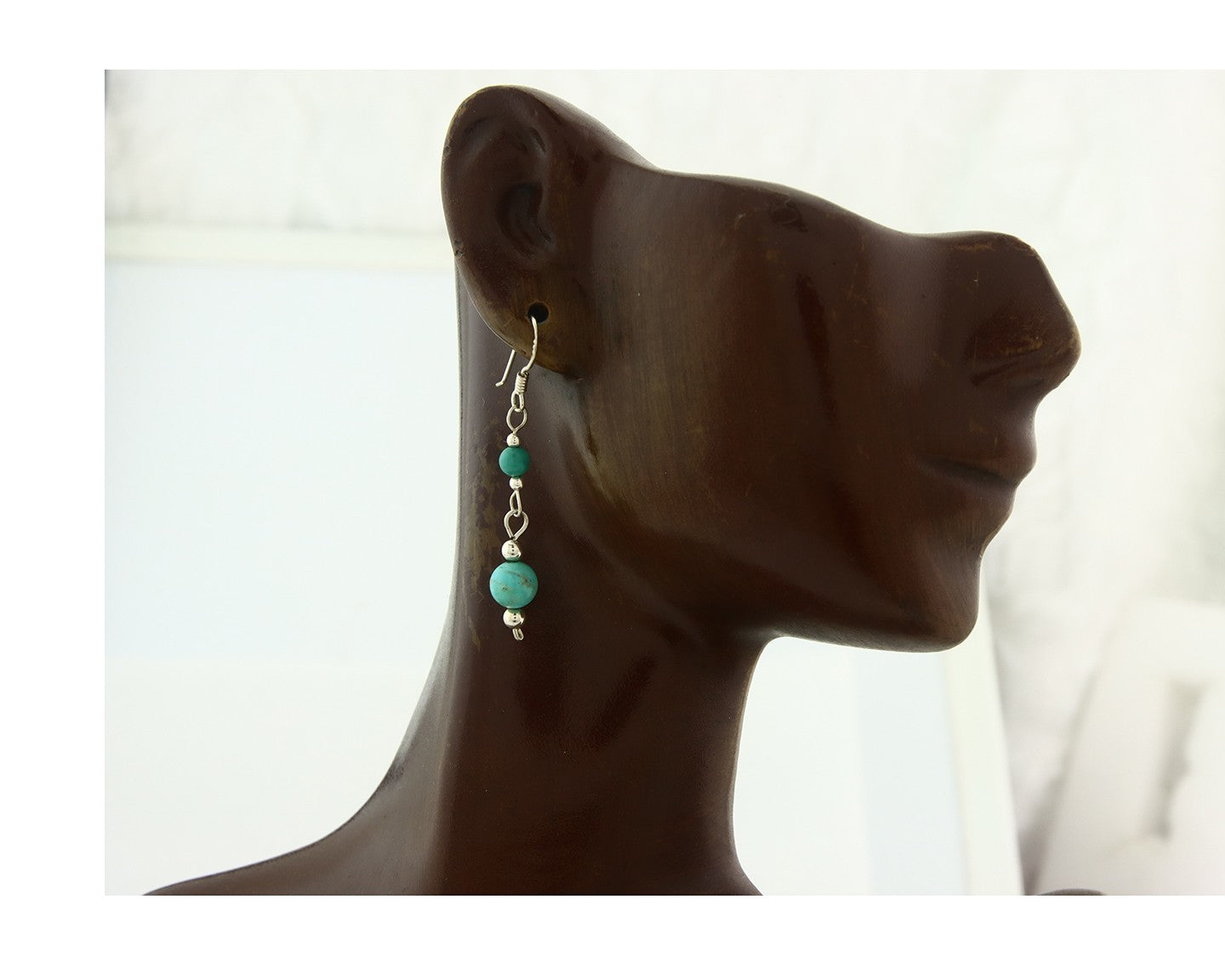 Navajo Earrings Sterling Silver Turquoise Vintage Dangle Handmade