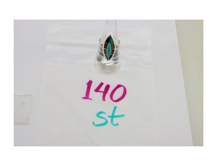 Navajo Ring 925 Silver Turquoise Shell Onyx Spiney Oyster Native Artist C80's