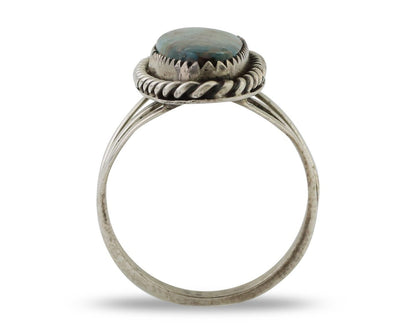 Navajo Ring 925 Silver Natural Turquoise Native American Artist C.80's