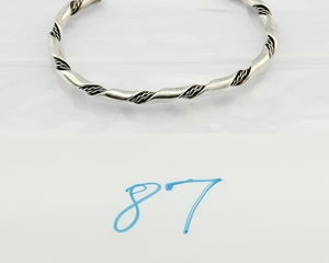 Navajo 3.8 mm Wide 925 Solid Sterling Silver Handmade Hand Stamped Cuff Bracelet