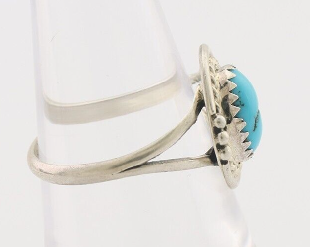 Navajo Ring 925 Silver Morenci Turquoise Native American Artist C.80's