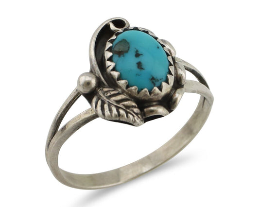 Navajo Ring 925 Silver Turquoise Artist Signed SkyStone Creations C.80's