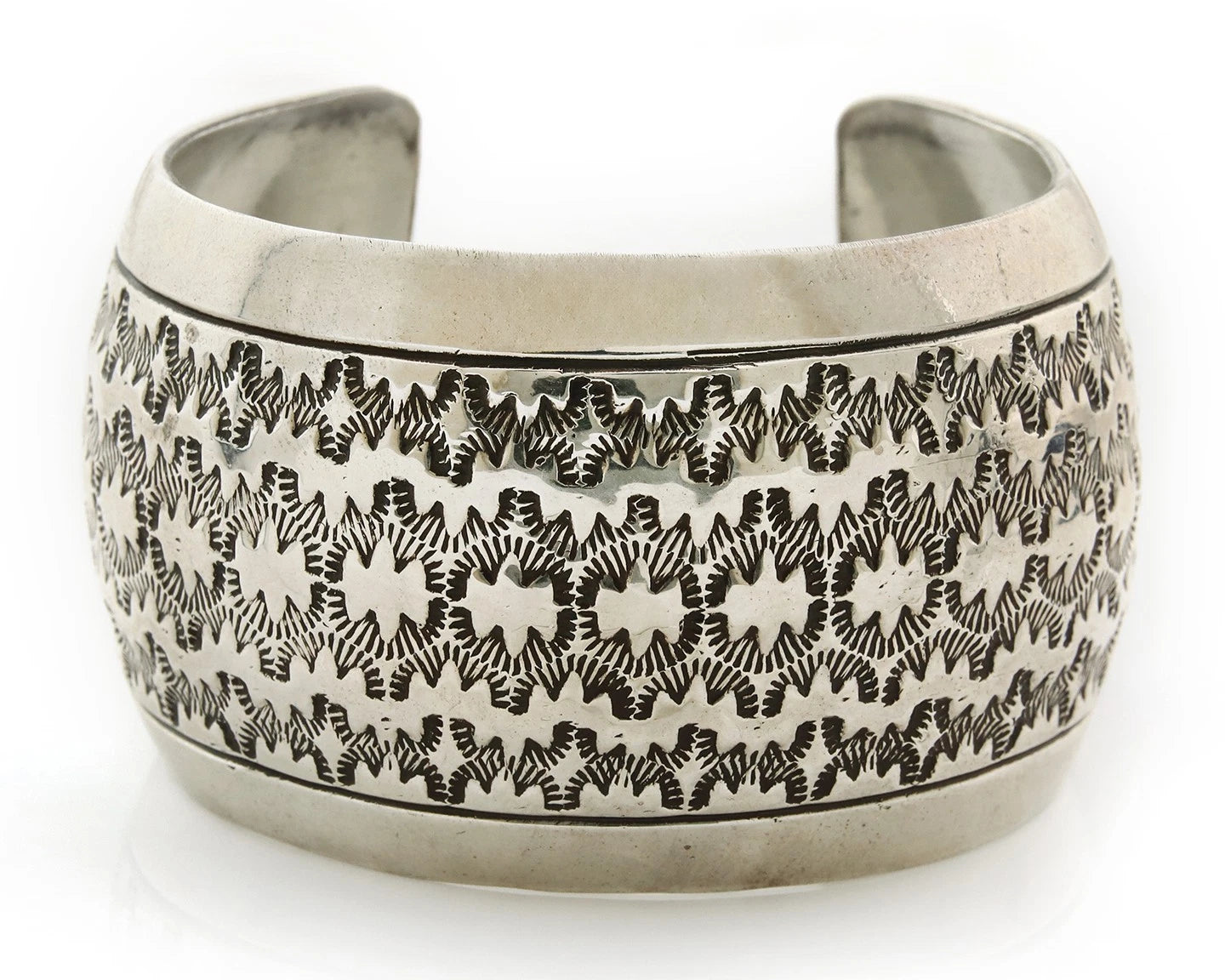 Navajo Cuff Bracelet Sterling Silver Vintage Hand Stamped