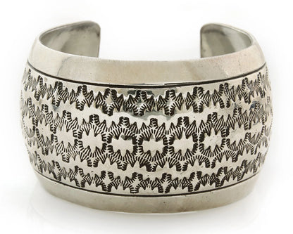 Navajo Cuff Bracelet Sterling Silver Vintage Hand Stamped