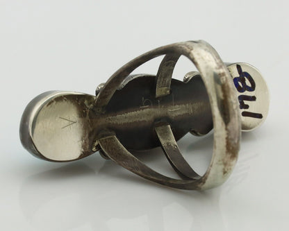 Navajo Ring 925 Silver Natural Blue Turquoise Native American Artist C.80's
