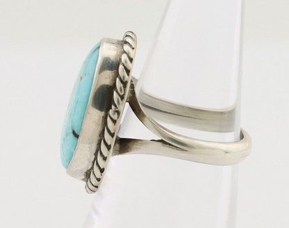 Navajo Ring 925 Silver Kingman Turquoise Native American Artist C.80's