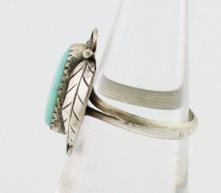 Navajo Handmade Ring 925 Silver Kingman Turquoise Native American Artist C.80's