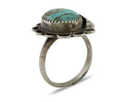 Navajo Handmade Ring 925 Silver Kingman Turquoise Native American Artist C.80's
