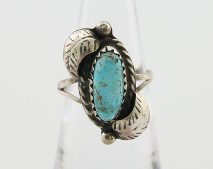 Navajo Ring 925 Silver Natural Blue Turquoise Native American Artist C.80's