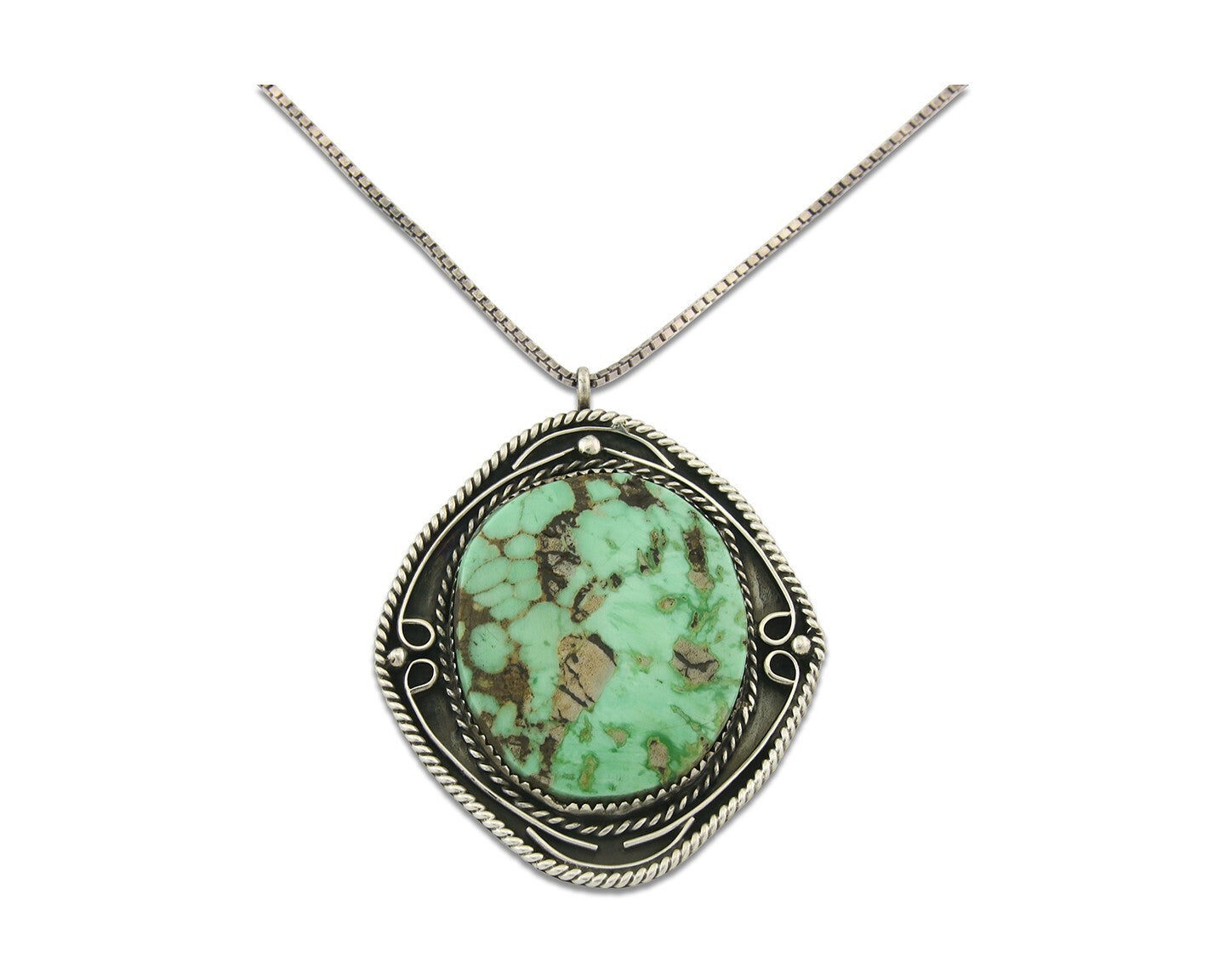 Navajo Sterling Silver Necklace Authentic Turquoise Vintage Signed JR L Sam