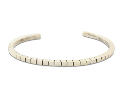 Navajo Bracelet 925 Silver Hand Stamped Signed M.C. ISASIB C.80's