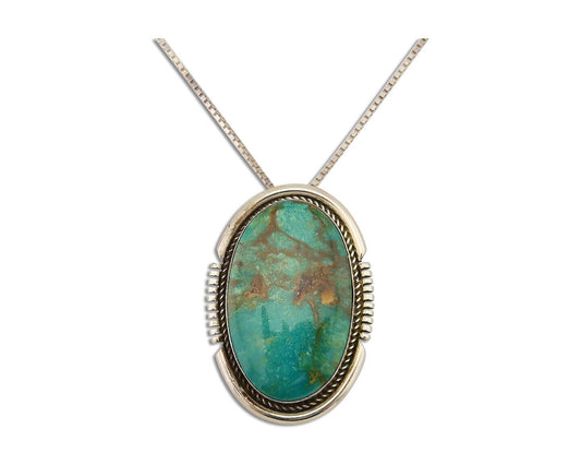 Navajo Necklace 925 Silver Blue Turquoise Artist Signed Doug Zachary C.80's