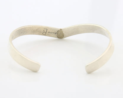 Navajo Cuff Bracelet Sterling Silver & Gold Vintage Signed RL