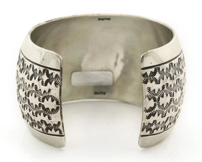 Navajo Cuff Bracelet Sterling Silver Vintage Hand Stamped