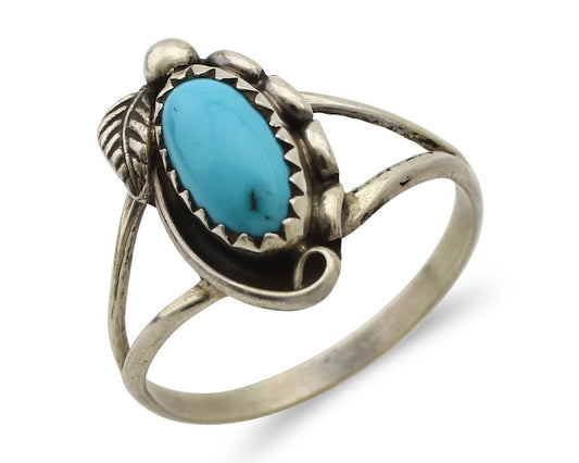 Navajo Ring 925 Silver Turquoise Artist Signed SkyStone Creations C.80's