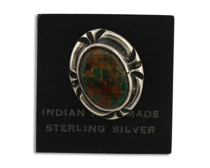 Navajo Tie Tack 925 Silver Natural Mined Turquoise Native American Artist C.80's