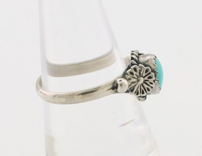 Navajo Ring 925 Silver Kingman Turquoise Native American Artist Made In 1985