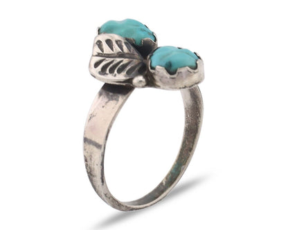 Zuni Handmade Ring 925 Silver Kingman Turquoise Native Artist C.80's